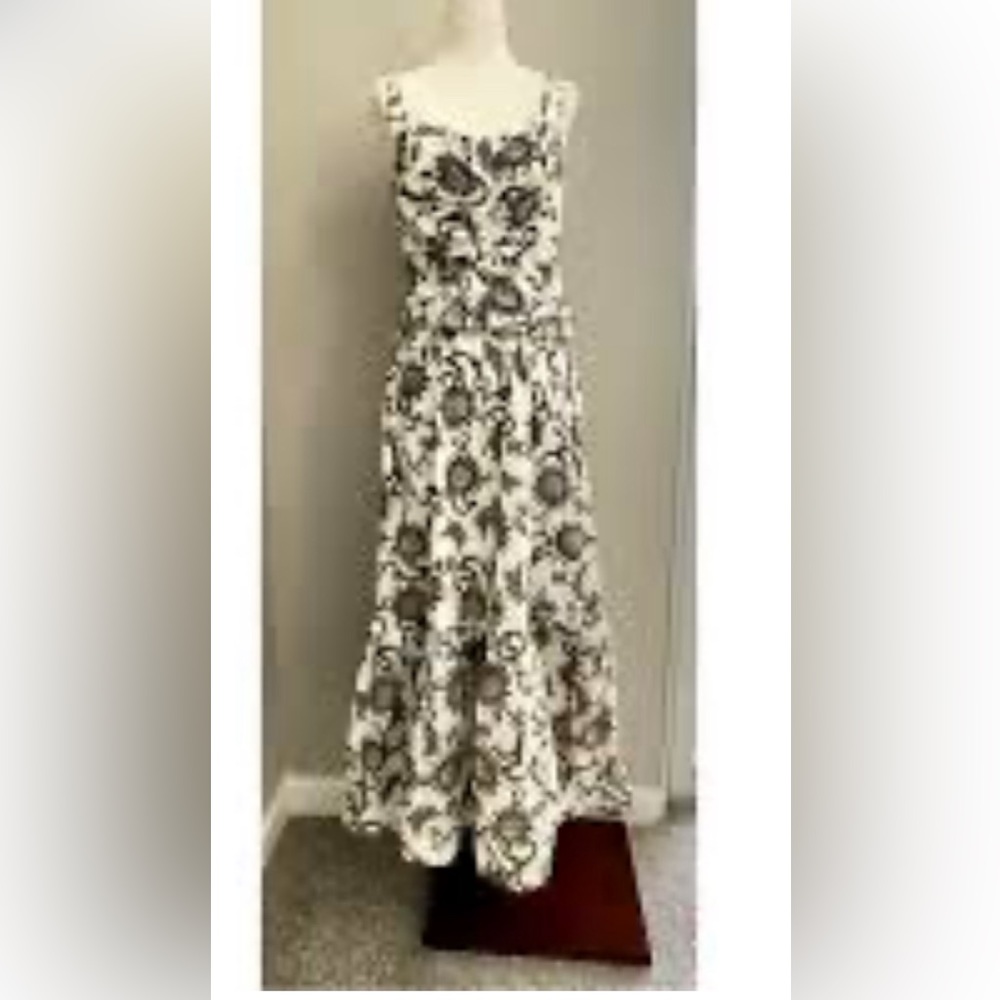 House of Harlow 1960 White Dress with Black Floral Print